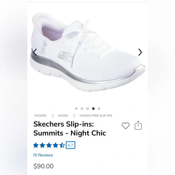 Skechers Summits Slip-Ins Sneakers in White - Picture 1 of 10